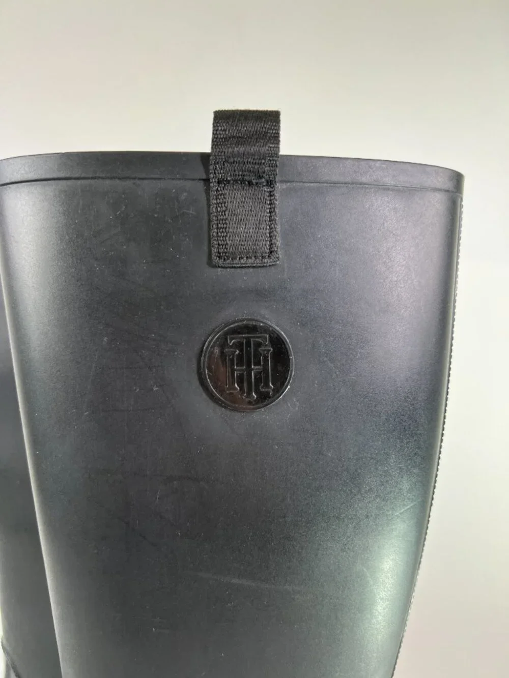 Tommy Hilfiger Womens 10 Karissa Black Rain Boots Pull On Water Resistant